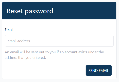 password recovery view