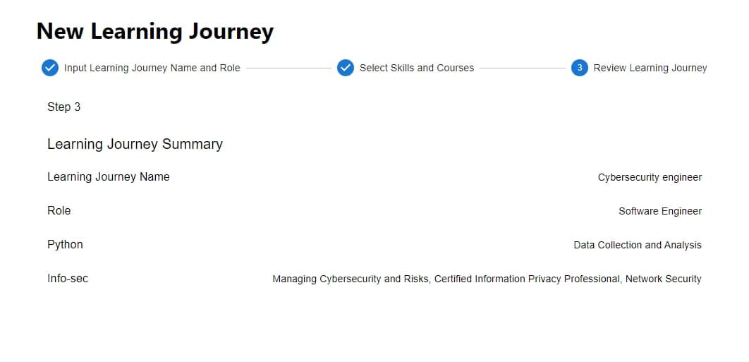 create learning journey form